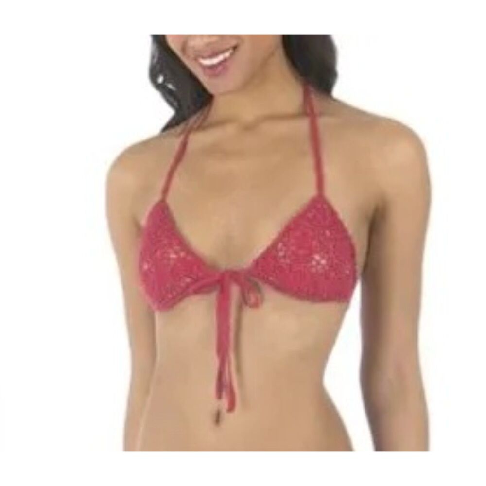 BNWT Womens Crochet Triangle Bikini Top Bathing Suit Ashley Paige Bikini Love XL
